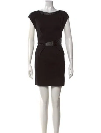 Pre-owned The Kooples Bateau Neckline Mini Dress In Black