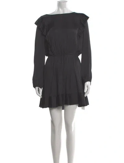 Pre-owned The Kooples Bateau Neckline Mini Dress In Gray