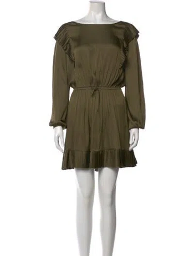 Pre-owned The Kooples Bateau Neckline Mini Dress In Green