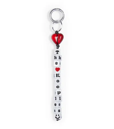 The Kooples Beaded Bag Charm In White