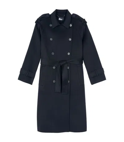 The Kooples Belted Trench Coat In Black