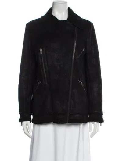 Pre-owned The Kooples Biker Jacket In Black