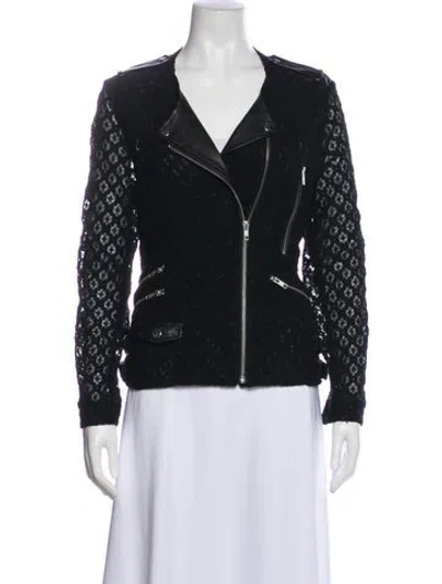 Pre-owned The Kooples Biker Jacket In Black