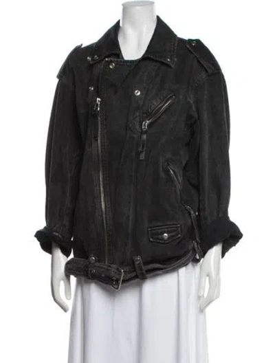Pre-owned The Kooples Biker Jacket In Black