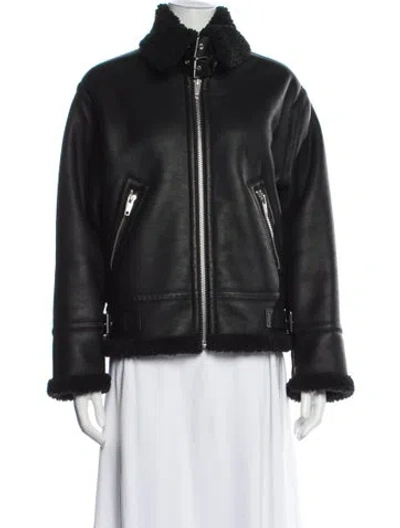 Pre-owned The Kooples Biker Jacket In Black