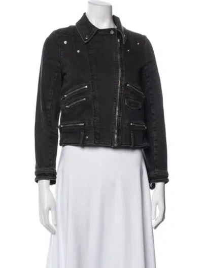 Pre-owned The Kooples Biker Jacket In Blue