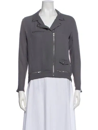 Pre-owned The Kooples Biker Jacket In Gray
