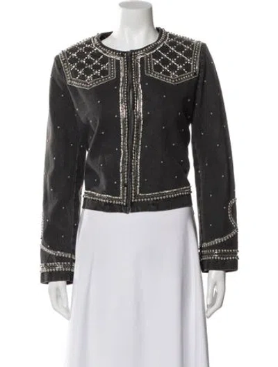 Pre-owned The Kooples Biker Jacket In Gray