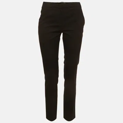 Pre-owned The Kooples Black Gabardine Straight Fit Trousers S