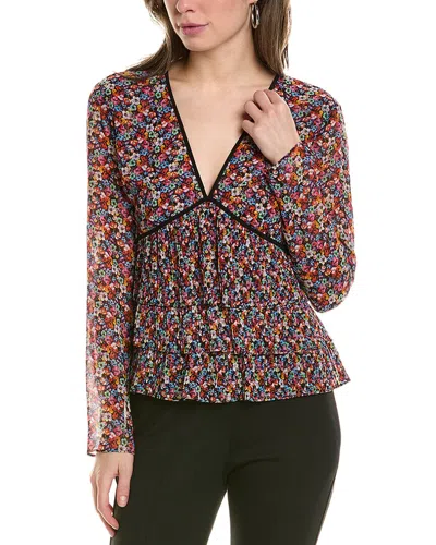 The Kooples Blazing Field Floral Print Tiered Top In Multi