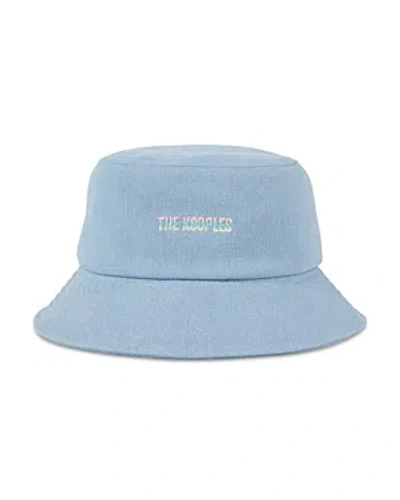 The Kooples Womens Denim Indigo Logo-embroidered Denim Bucket Hat