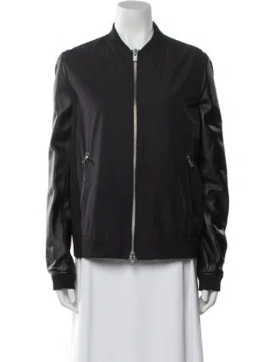 Pre-owned The Kooples Bomber Jacket In Black