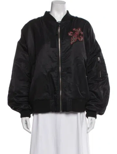 Pre-owned The Kooples Bomber Jacket In Black