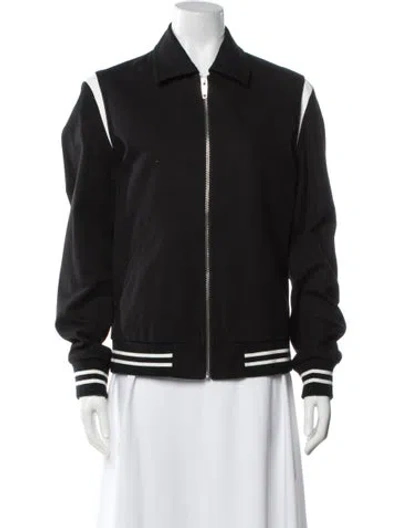 Pre-owned The Kooples Bomber Jacket In Black