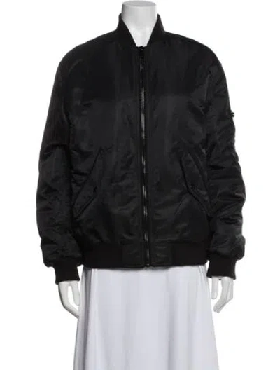 Pre-owned The Kooples Bomber Jacket In Black