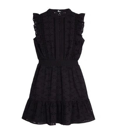 The Kooples Broderie Anglaise Mini Dress In Black