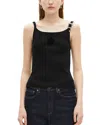 The Kooples Buckle Strap Tank Top In Black