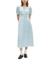 The Kooples Button Front Dress In Blue