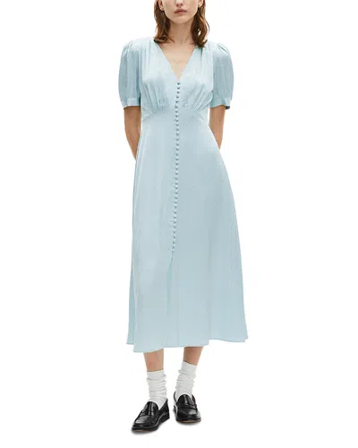 The Kooples Button Front Dress In Blue
