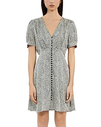 The Kooples Button Front Dress In Gray