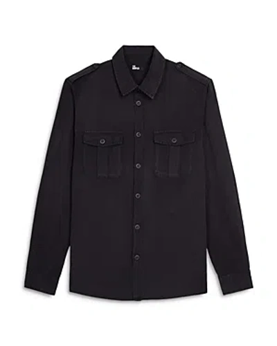 The Kooples Button Front Military Shirt In Black