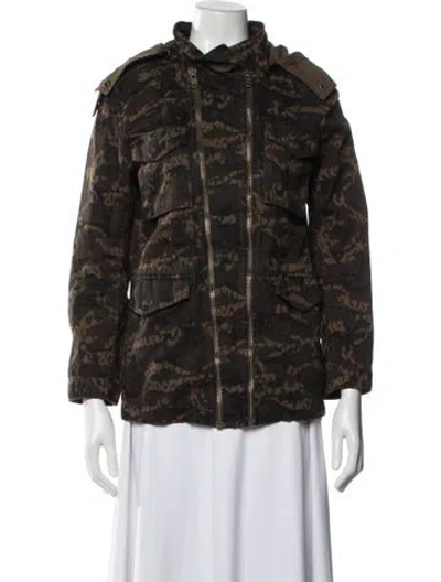 Pre-owned The Kooples Camouflage Print Utility Jacket In Multi