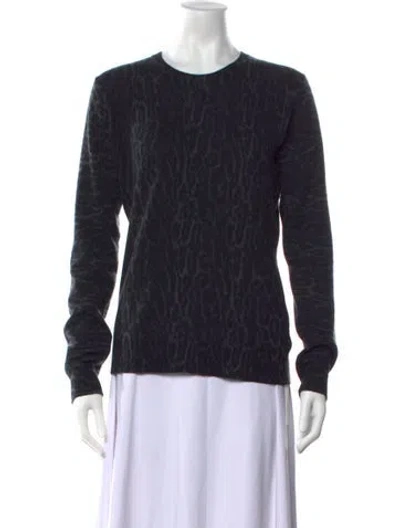 Pre-owned The Kooples Cashmere Animal Print Sweater In Black