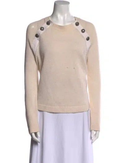 Pre-owned The Kooples Cashmere Crew Neck Sweater In Neutral