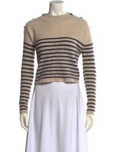 Pre-owned The Kooples Cashmere Striped Sweater In Neutral