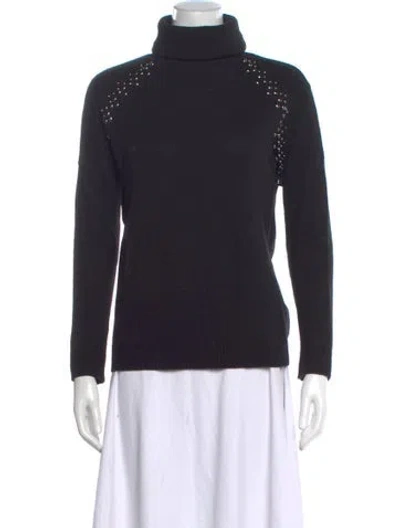 Pre-owned The Kooples Cashmere Turtleneck Sweater In Black