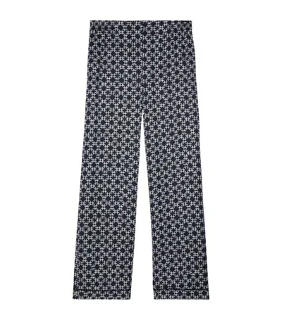 The Kooples Chain Print Trousers In Black
