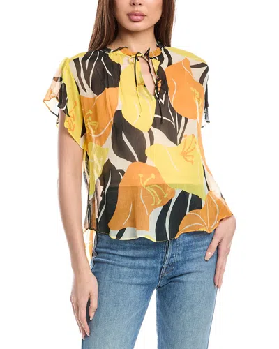 The Kooples Chiffon Blouse In Yellow