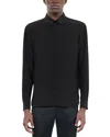 The Kooples Mens Black Stand-collar Regular-fit Cotton-twill Shirt In Black