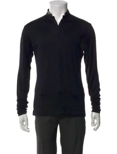 Pre-owned The Kooples Collar Long Sleeve T-shirt W/ Tags In Black