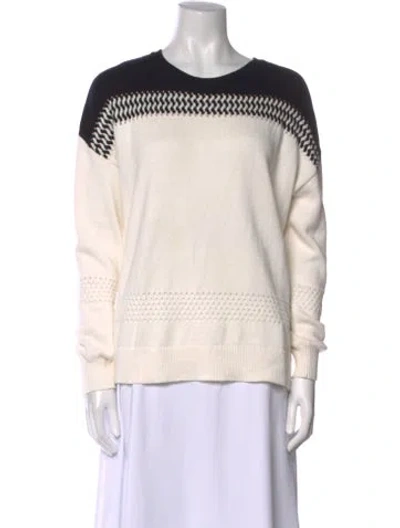 Pre-owned The Kooples Colorblock Pattern Crew Neck Sweater In Neutral