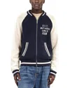The Kooples Colorblocked Varsity Zip Cardigan In Blue