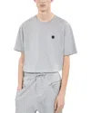 The Kooples Cotton Blazon Patch Tee In Grey Melange