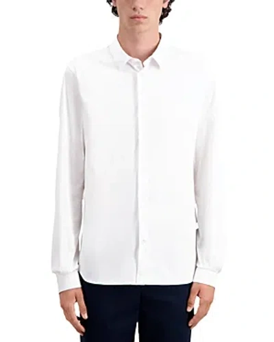 The Kooples Cotton Blend Slim Fit Button Down Shirt In White