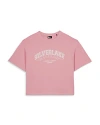 The Kooples Cotton Cropped Graphic Tee In Pink
