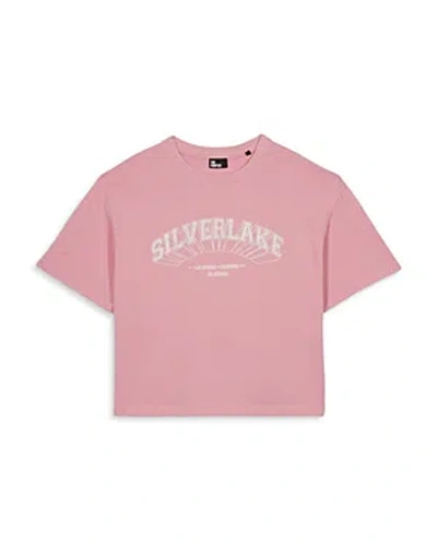 The Kooples Cotton Cropped Graphic Tee In Pink