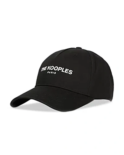 The Kooples Logo-embroidered Cotton Cap In Black/ White