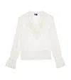 The Kooples Cotton Lace-trim Blouse In Ivory