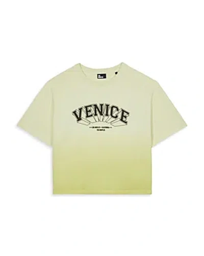 The Kooples Cotton Ombre Cropped Tee In Yellow