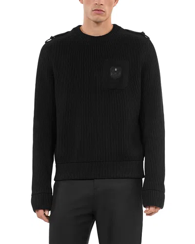 The Kooples Cotton Blazon Sweater In Black