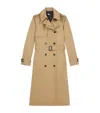 The Kooples Womens  Double-breasted Long Cotton Trench Coat In Beige