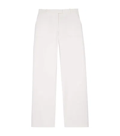 The Kooples Cotton Wide-leg Trousers In Ivory
