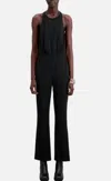 The Kooples Crepe Jumpsuit With Bare Open Back In Black In Black