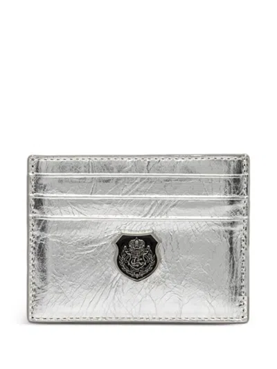 The Kooples Crest-detail Card Holder In Gray