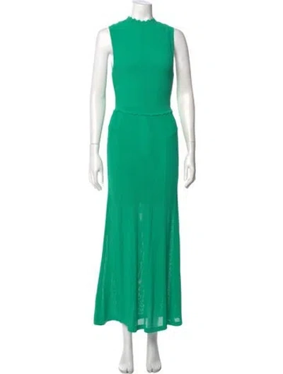 Pre-owned The Kooples Crew Neck Long Dress In Green