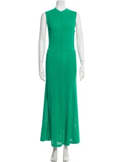Pre-owned The Kooples Crew Neck Long Dress In Green